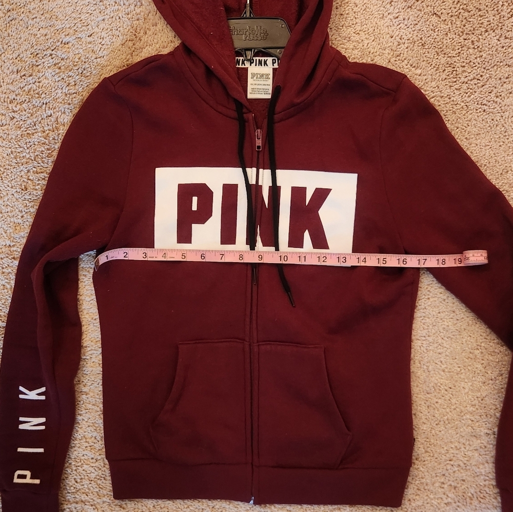 Women's Pink Burgundy Hoodie Size XSmall - Picture 3 of 5